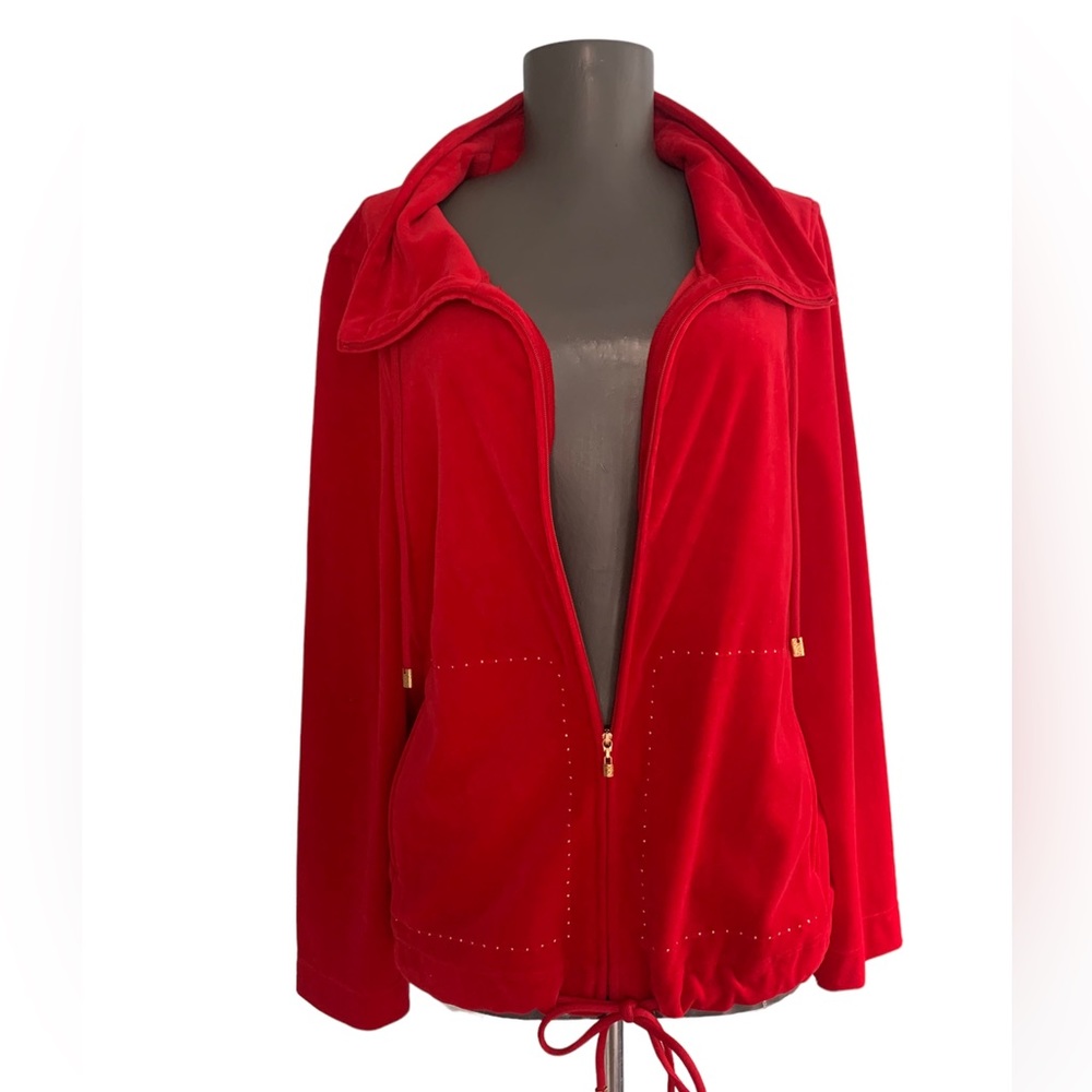 St.John Sport Zip Up Collared Track Sweater